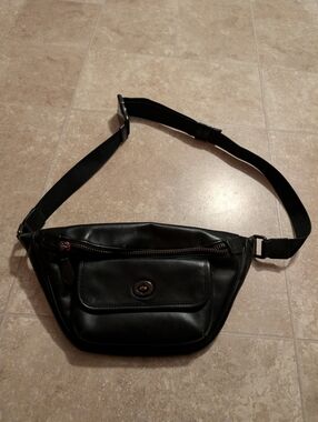 vintage Coach Waist Bag Heritage Belt Leather Black C1277 Used